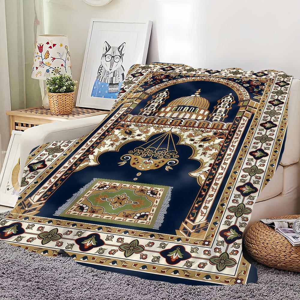 Islamic Muslim Praying pattern Blanket Flannel warm comfort soft plush blanket for sofa living room office bedroom travel gift