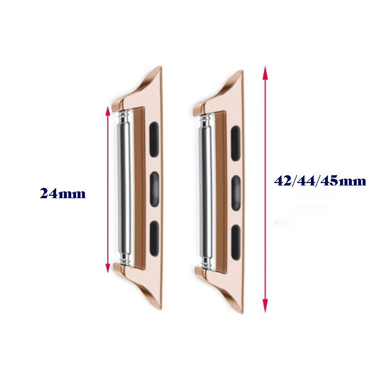 Steckeradapter für Apple Watch Series 7 6 SE 5 4 3 2 Armbandzubehör für Apple 40mm44mm41mm45mm Metall Edelstahl