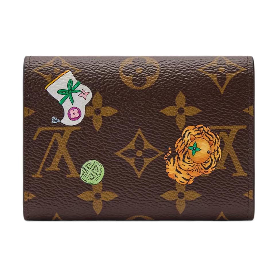 Louis Vuitton Rosalie Korea Limited Edition Gold Brand Mascot Accessory Coated Canvas Coin Purse Women Wallet Brown Pink M26626