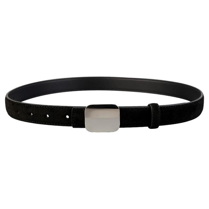 

Leather Belt For Casual And Office Wear With Classic Pin Buckle For Women чёрный