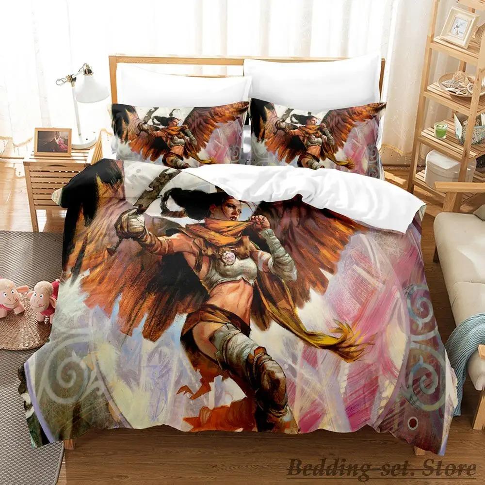 New M-Magic The Gathering Bedding Set Cartoon Anime Three-piece Set Adult Kid Bedroom Duvetcover Sets 3D Kawaii Twin Set