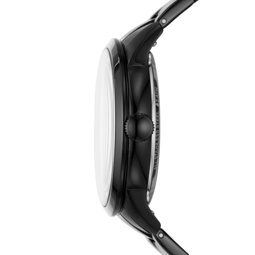 Fossil Townsman Men's Automatic Watch with Mechanical Movement and Skeleton Dial, Black.