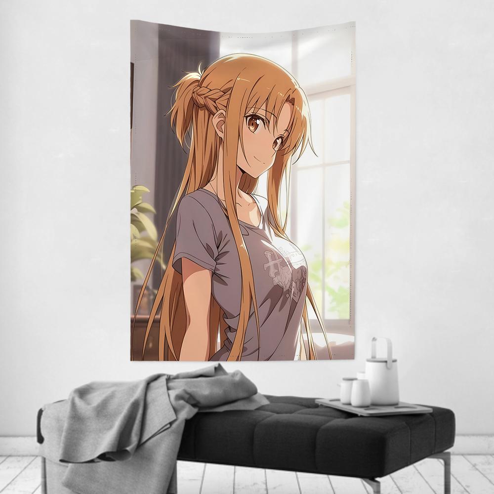 2025 New Yuuki Asuna Anime Sword Art Online Tapestry Room Decor Wall Cloth Party Hanging Background Room Decor Baby Room