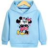 Mickey & Minnie Rainbow Gradient Hoodie for Kids - Cartoon Print, Unisex Spring/Autumn Style
