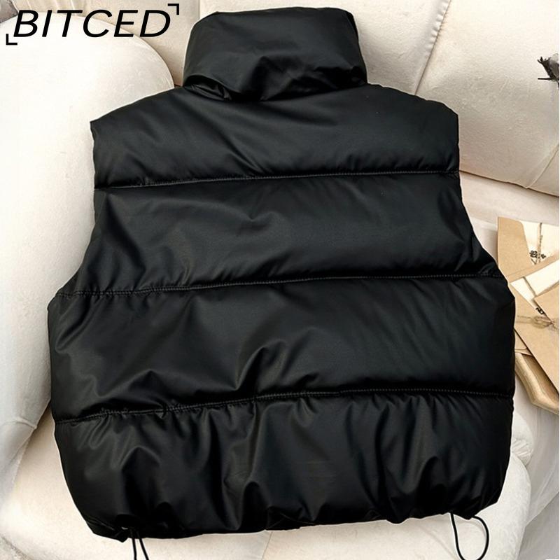 BITCED Women's Short-Length Autumn/Winter Cotton Waistcoat - Thickened Padded Vest
