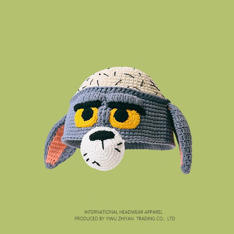 Ruffian Baby Monster Shrek Knitted Pullover Autumn and Winter Devil Long Braid Cartoon Handmade Wool Hat Tide