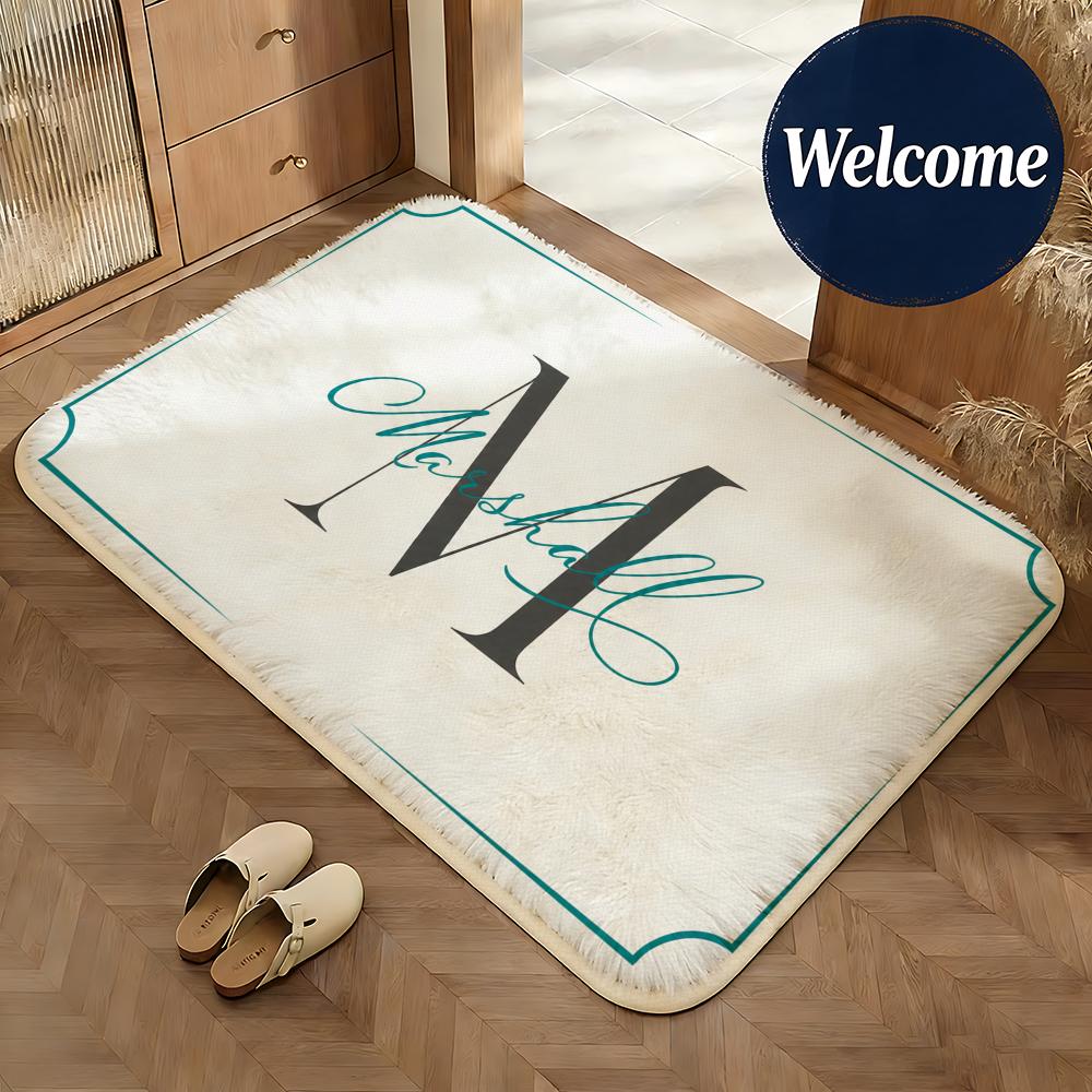 Family Initial Floor Mat Non-Slip Absorbent Doormat Bathroom Bedroom Home Decor Rug