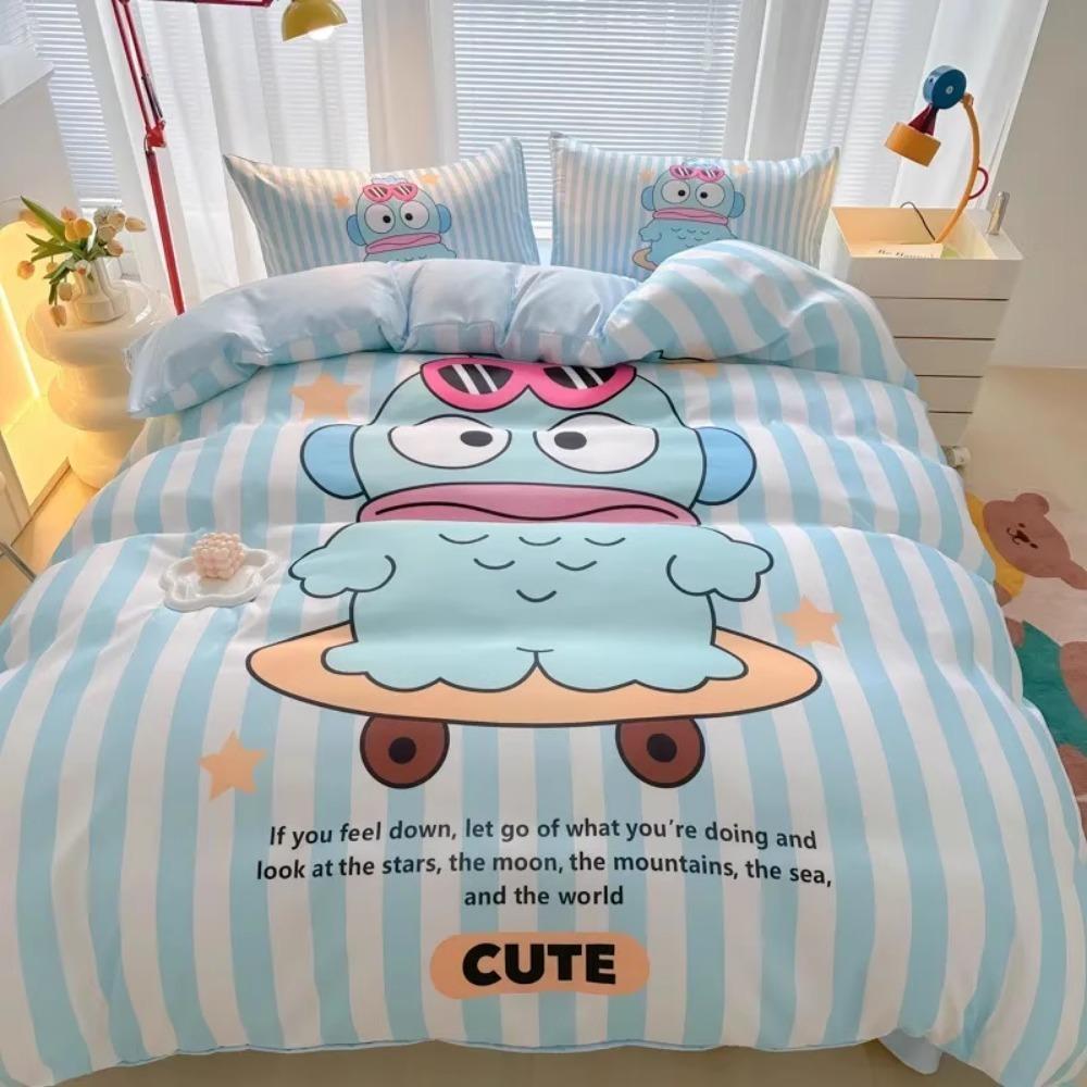 Ugly Fish Duvet Cover Pillowcase Bedding Set BoyGirl Bedroom Decoration Children-Gift Single Double Large SizeZip Duvet Cover