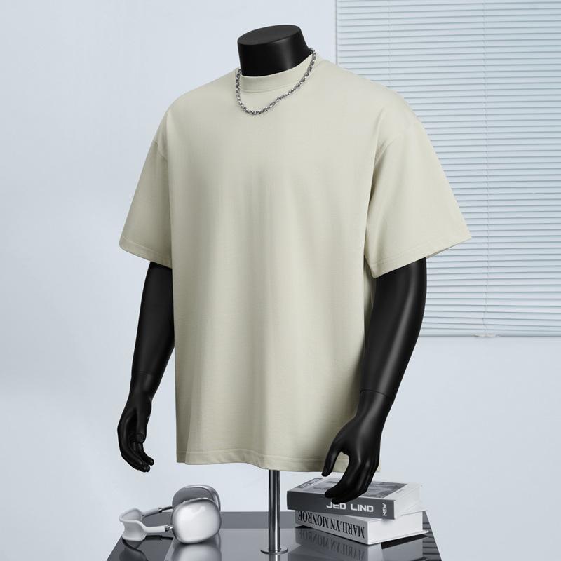 Summer Pure Cotton Round Neck Short Sleeved T-shirts Solid Color Men's T-shirts
