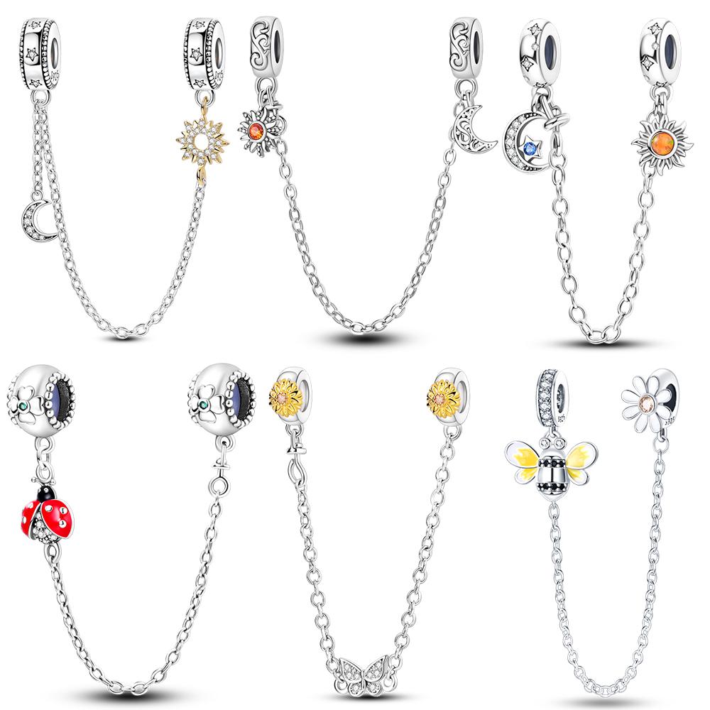 Copper Colors Original Starry Tassel Safety Chain Fit Original Bracelet Diy Jewelry For Women Diy Ladies Party Gifts