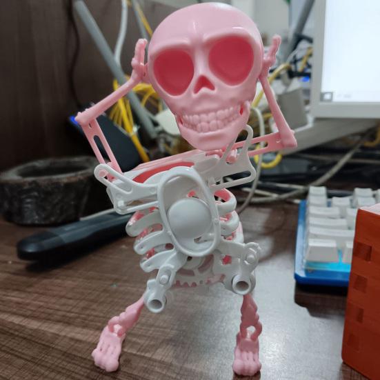 Kids Wind-up Dancing Skeleton Toy No Need Battery 3D Print Shaking Skull Doll Spring Clockwork Toy Desktop Decor Children Adults Birthday Gift
