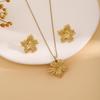 Exquisite Irregular Geometric Leaf Texture Jewelry Set: Love Earrings & Necklace