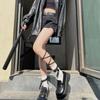 1 Pair Personalized Style Socks with String Straps Cool Socks Cotton Socks Women Calf Socks Girls Lace up Ankle Socks