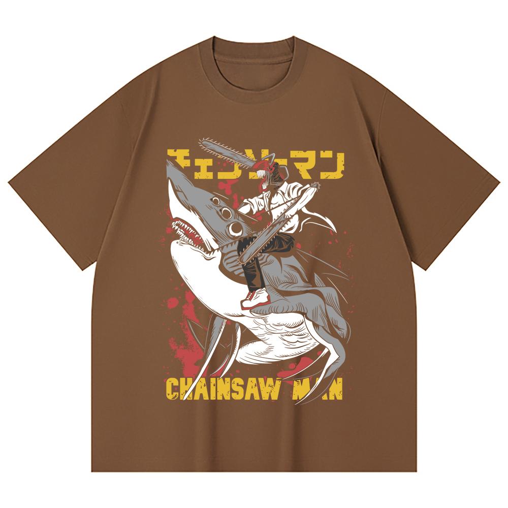 230 Gsm 100% Cotton Chainsaw Man V43 Denji Print Unisex Heavy Cotton T Shirt
