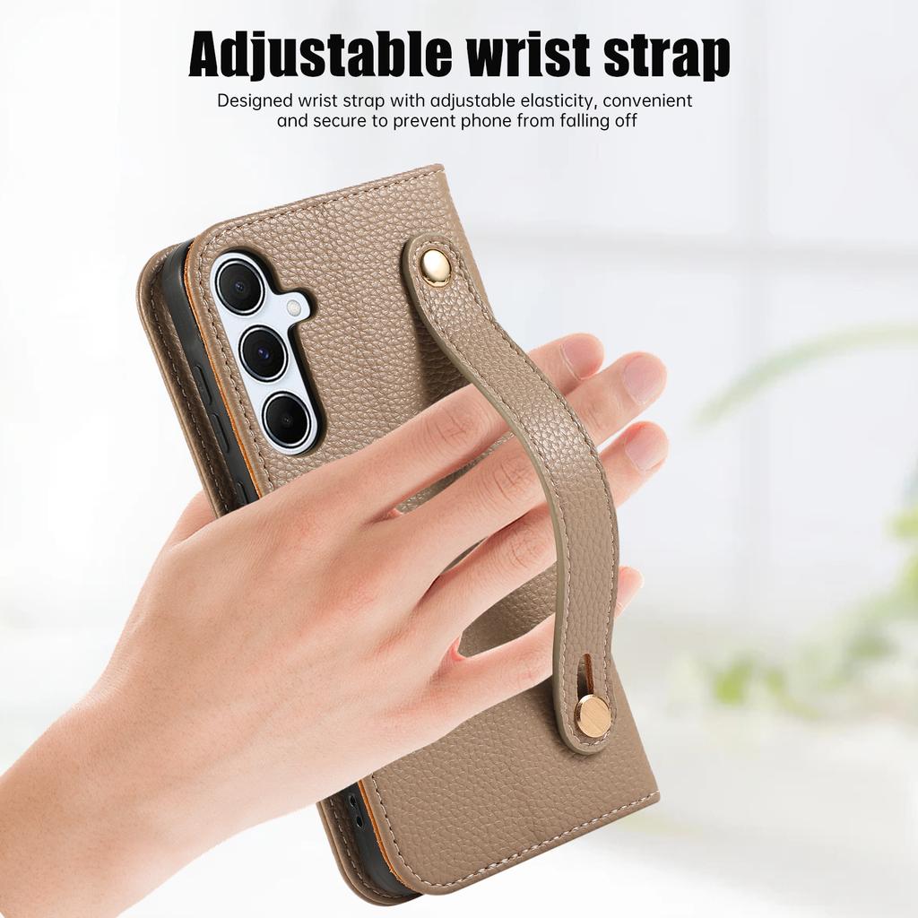 For Samsung Galaxy A55 5G Leather Case with Card Holder,Straps,Shockproof Wallet Phone Cover