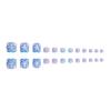 Pink False Nails Toenails with French Blue Tip Prevailing Natural Look Press-On Nail Sets for Working Dating or Partying