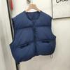 Gilet Imbottito Senza Maniche da Donna Scollo Tondo Casual Vestibilità Larga Piumino Capo Esterno