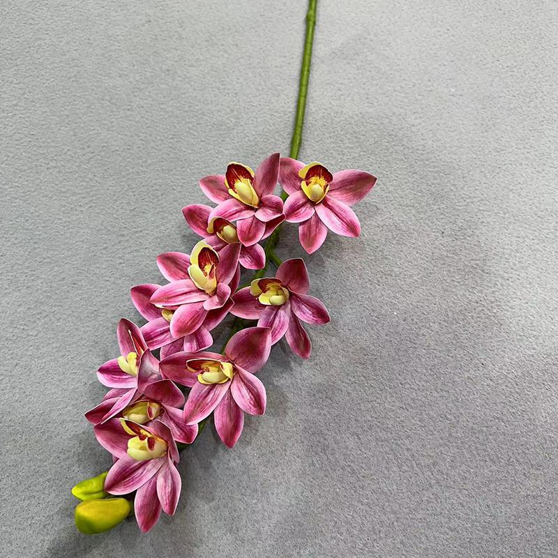 Artificial Cymbidium Hookerianum 10 Heads Simulated Vanda Cymbidium Tropical Phalaenopsis Tiger Orchid Plant
