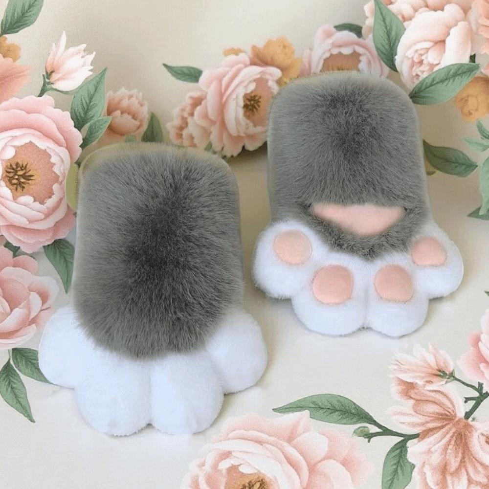 Furry Plush Cat Paw Gloves Squeaky Kig Cat Claw Mittens Kawaii Cosplay Props Party