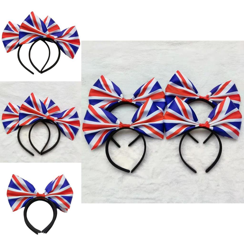 Stylish Union Jack Hairband Alice Headband With Large Bow Tie For Men And Women Platinum Jubilee