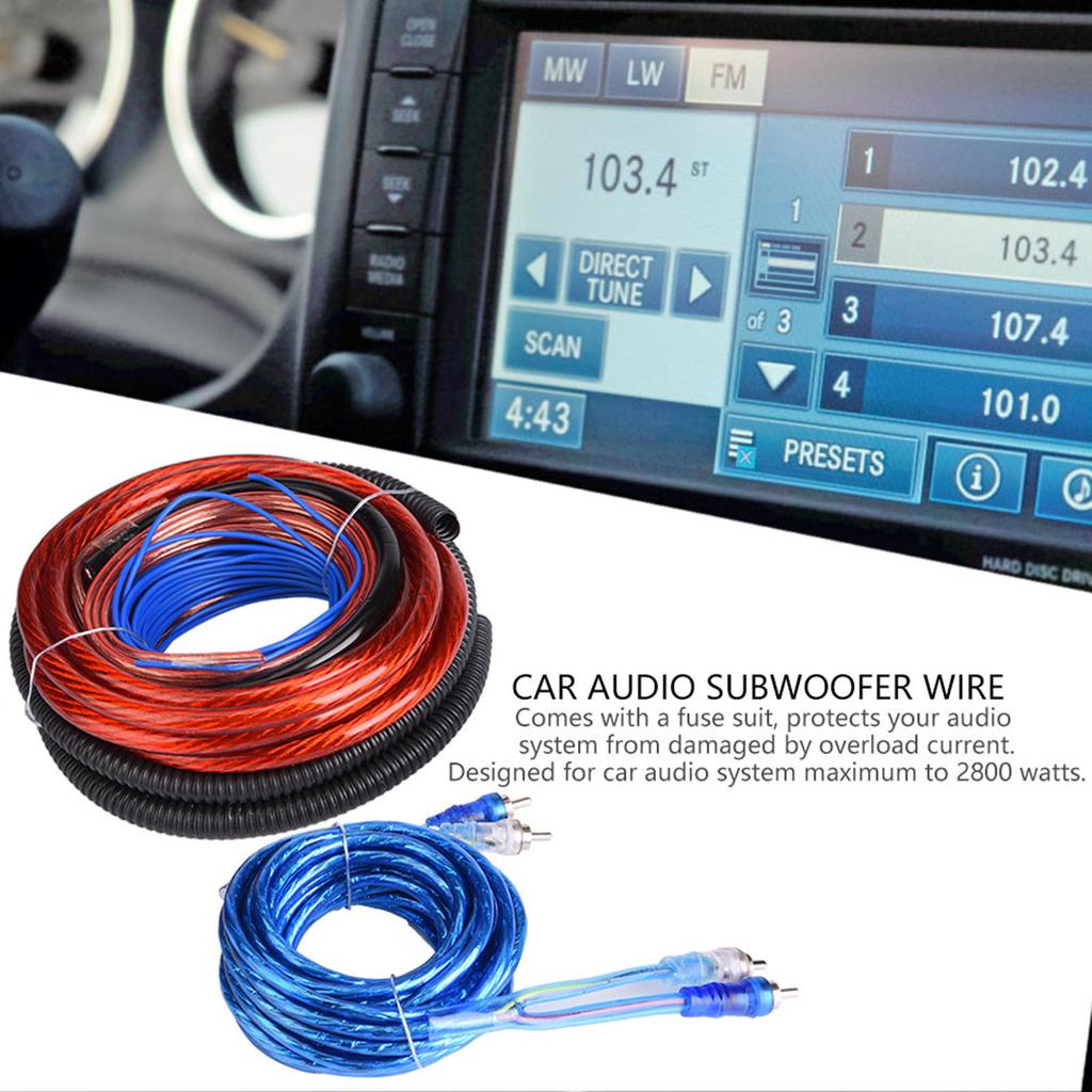 4 Guage 2800W Car Audio Subwoofer Amplifier Speaker Installation Wire Cable Kit Fuse Suit