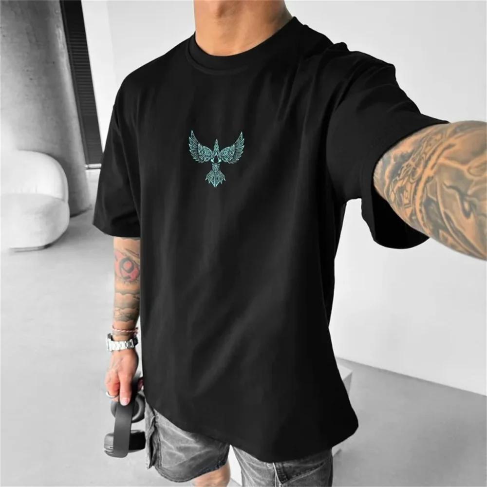 Ethnic Totem graphic men's cotton T-shirt Summer Street Y2K cotton short sleeve T-shirt men's casual vintage top clothing