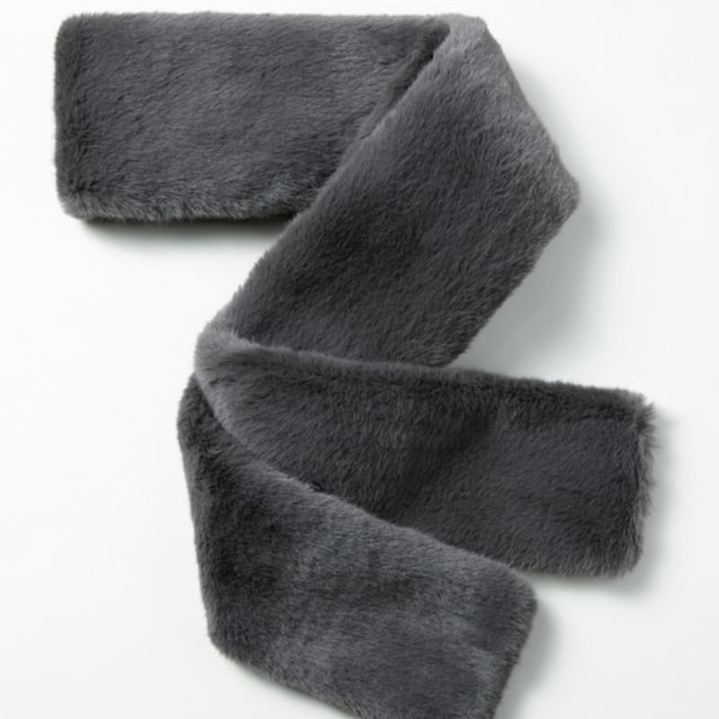 LALA Fur Long Scarf - Grey