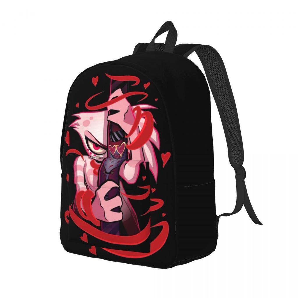 Angel Dust Hazbin Hotels Teenage Backpack Gift Student Business Black Comedy Daypack for Men Women Laptop Canvas Bags