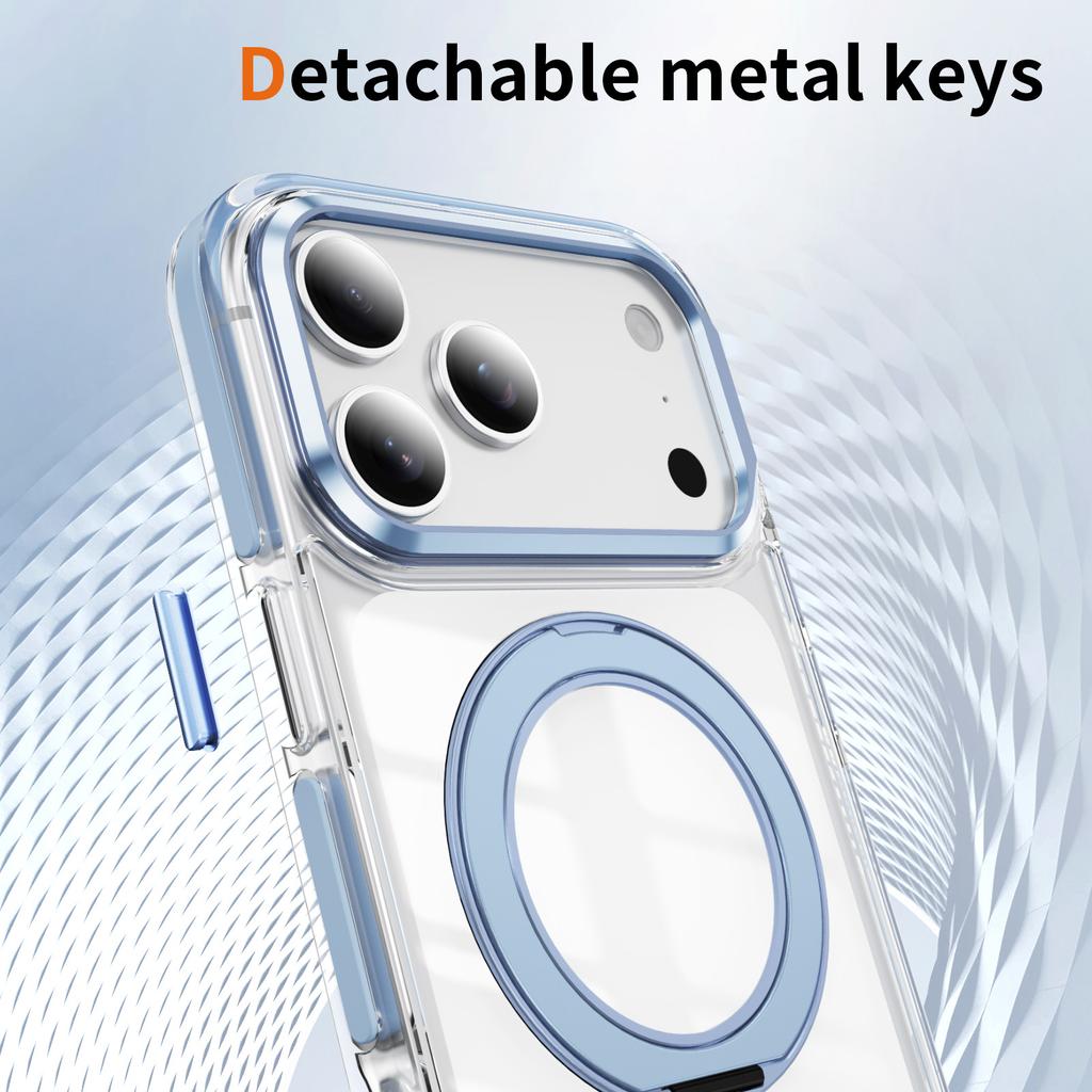 Magnetic Case With Hidden 360 Rotating Stand For iPhone 13 14 15 16 17 Pro Max Metal Camera Frame Colorful Shockproof Cover Support MagSafe Charging