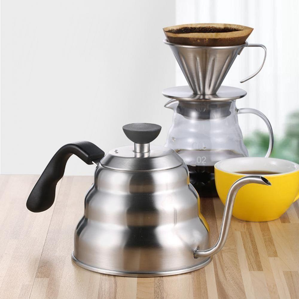 Exact Thermometer Gooseneck Kettle 304 Stainless Steel Drip Coffee Kettle Tea Pot  Cafeterias