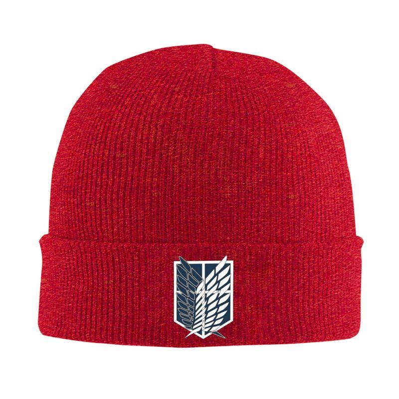 Attack on Titan Logo Print Beanie Hats Unisex Bonnet Hats Outdoor Knit Hat Autumn Winter Warm Head Wrap Caps Skullies Beanies