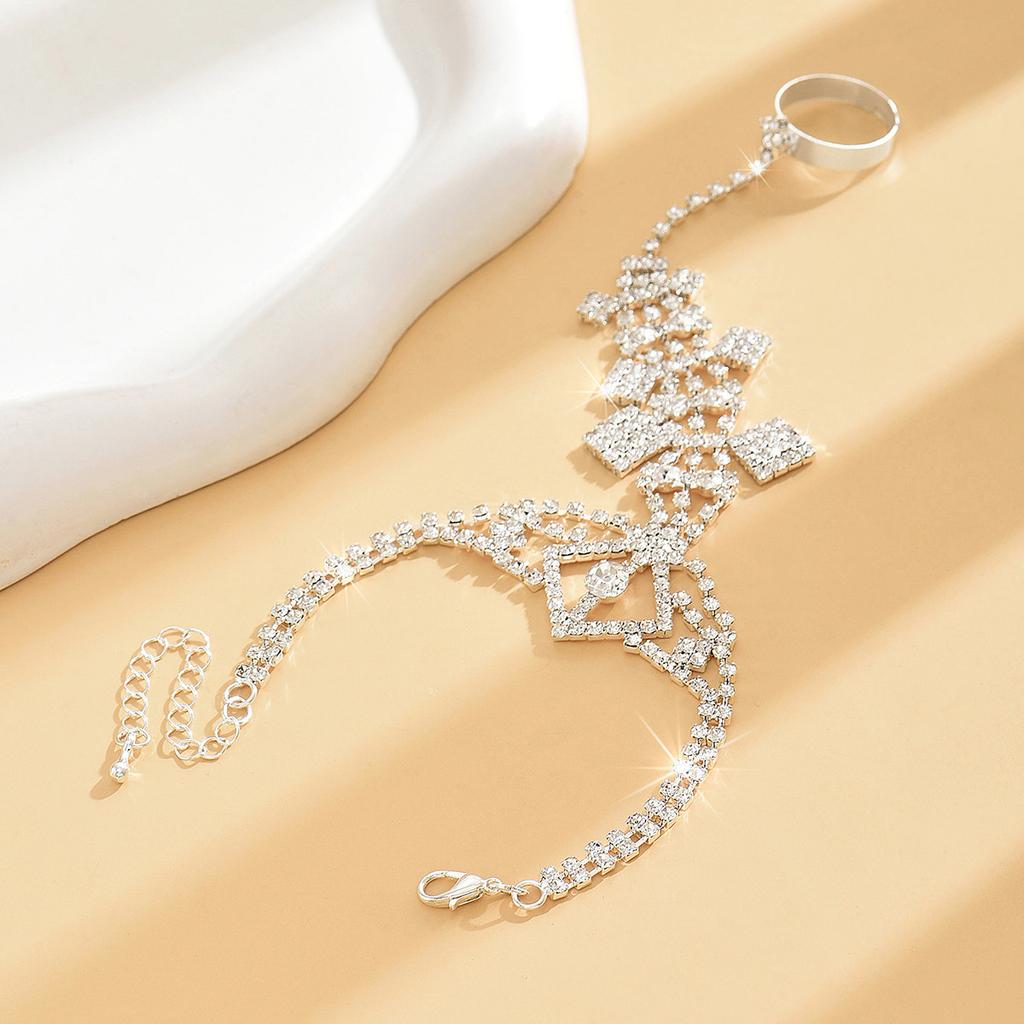 Nachtparty Schmuck Modisch Exquisit Strass Fingerarmband Damen Luxuriös Glänzend Voll Diamant Rückenkette