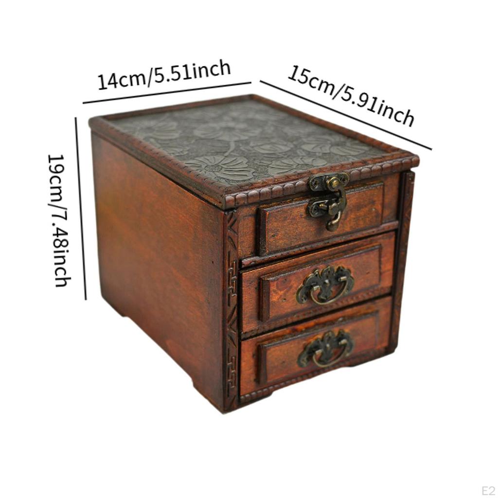 Wood Jewelry Box Storage Container Collectible Rustic Organizer Display