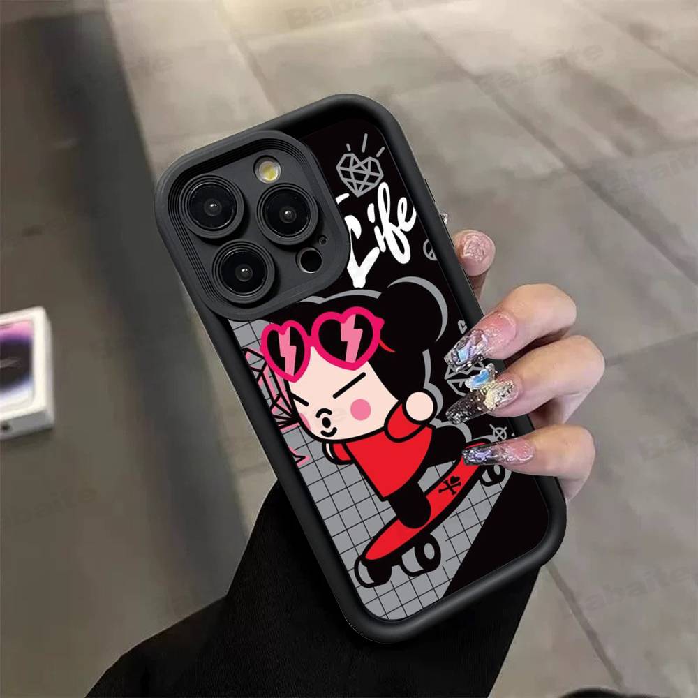 Animation Pucca Cate Phone Case For IPhone 17 16 15 14 13 12 11 Air Plus Pro Max Soft Back Cover