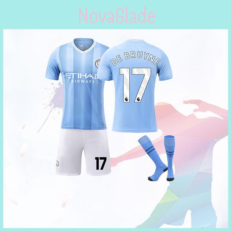 Authentic Manchester City Home Jersey Harland 9 De Bruyne 17 Adult Kids Set