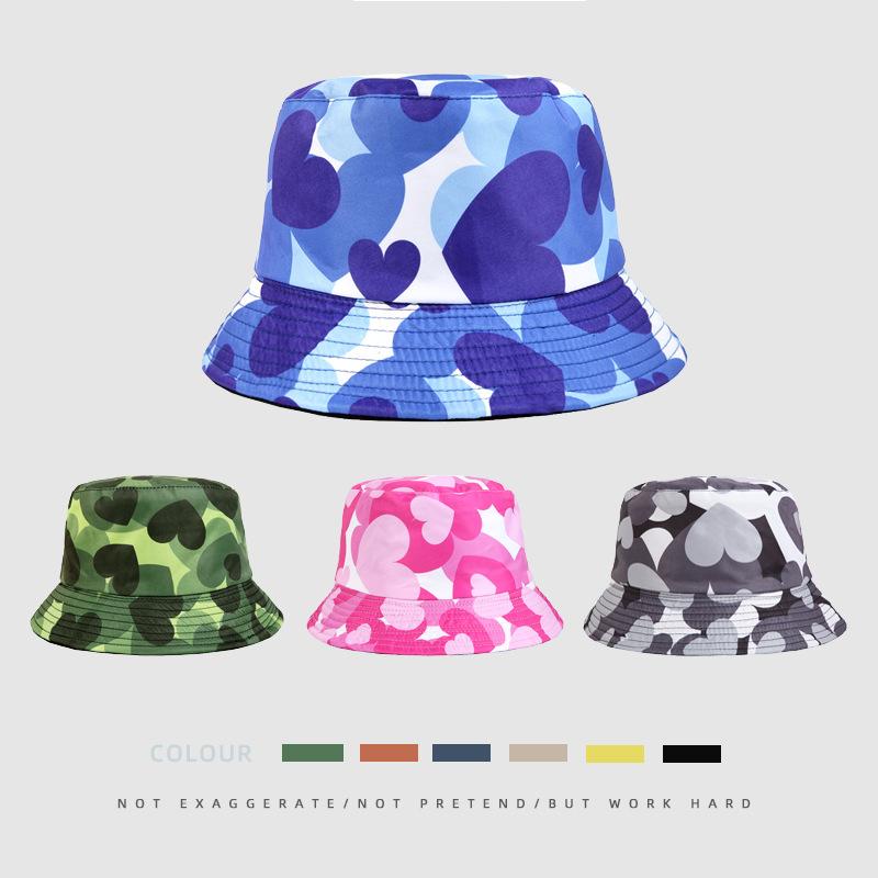 Versatile Hat Style Love Pattern Womens Sunshade Fishermans Hatscaps