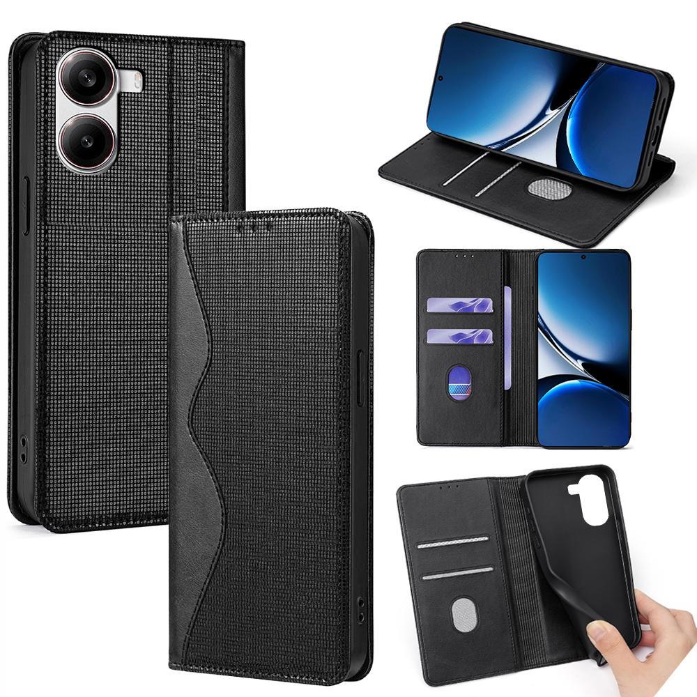 

Чохол-гаманець для Xiaomi Redmi Turbo 4 5G/Poco X7 Pro 5G зі штучної шкіри, з підставкою, чохол для телефону, хвилеподібний, з RFID-блокуванням Black