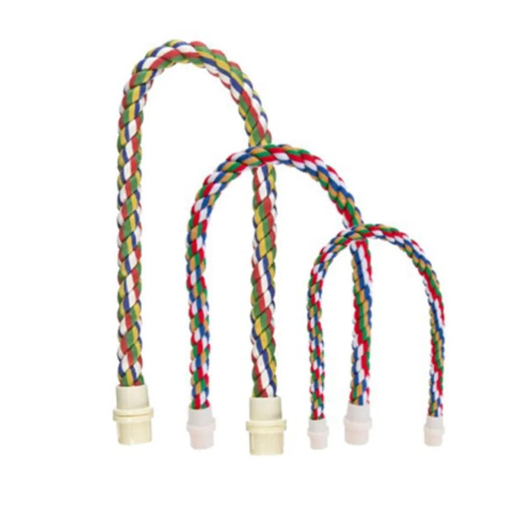 30/55/80/105cm Rope Hanging Toys for Birds Bend At Will Colorful Parrot Toys Rope Hanging Ladder Swing Braided Bird Accessories