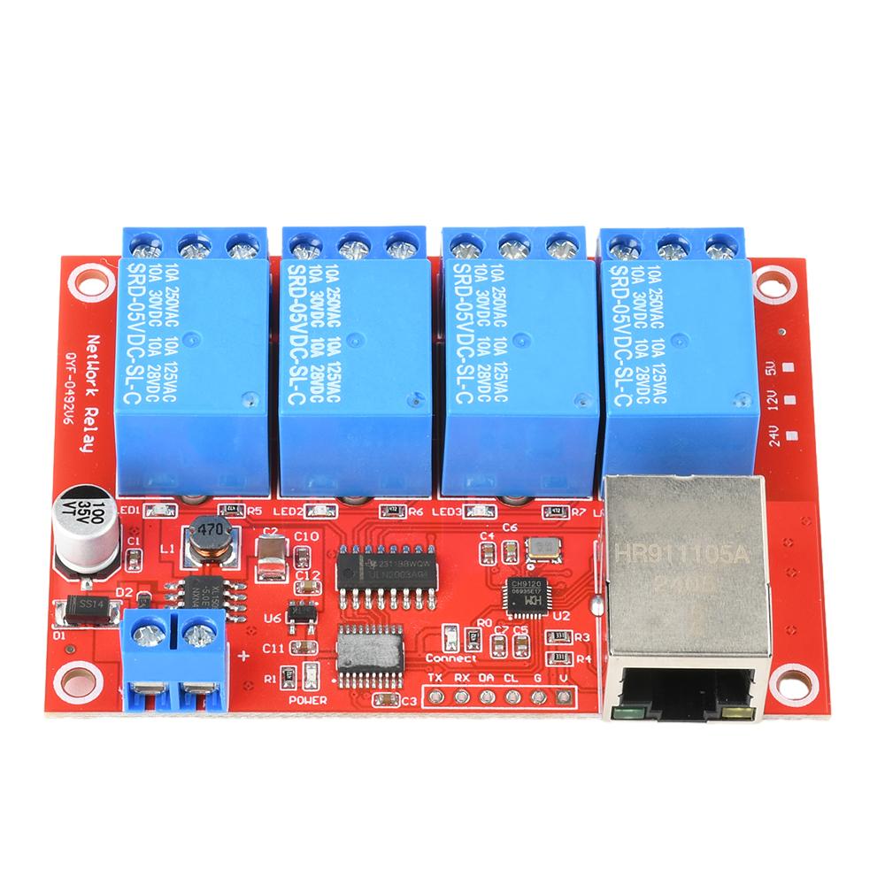 Relay Module 4/8 Channel 5V 12V 24V TCPIP Network Relay Module LAN Control Intelligent Device Remote Control