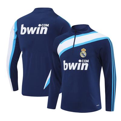 Retro Real Madrid Season Stand-Up Collar Long-Sleeved Half-Pull Pre-Game Warm-Up Training Clothes Football Clothes