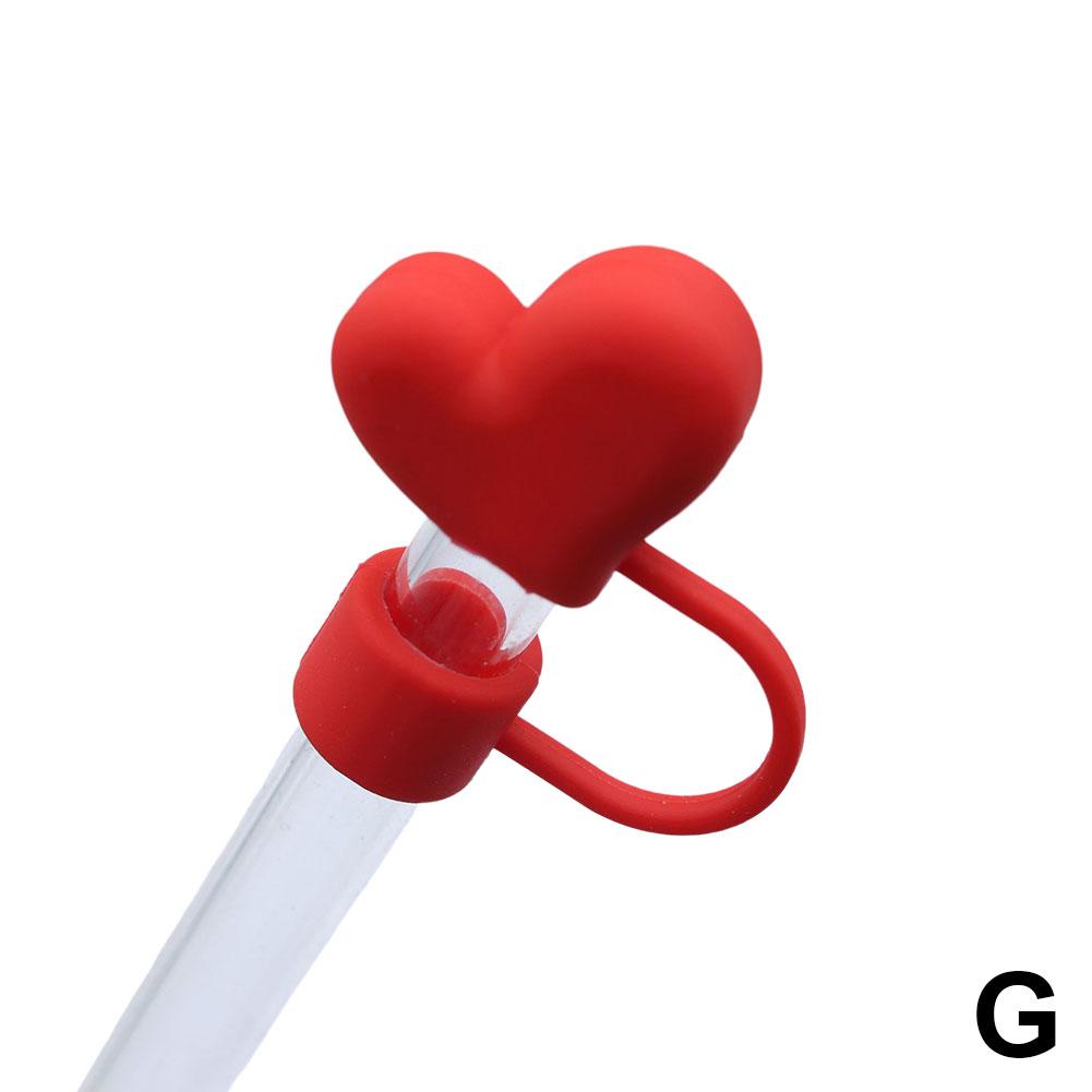 Love Straw Cover Cap Reusable Silicone Straw Toppers For Stanley Cup Leak-Proof Dust Proof Straws Cover For Tumbler Accesso L3V0