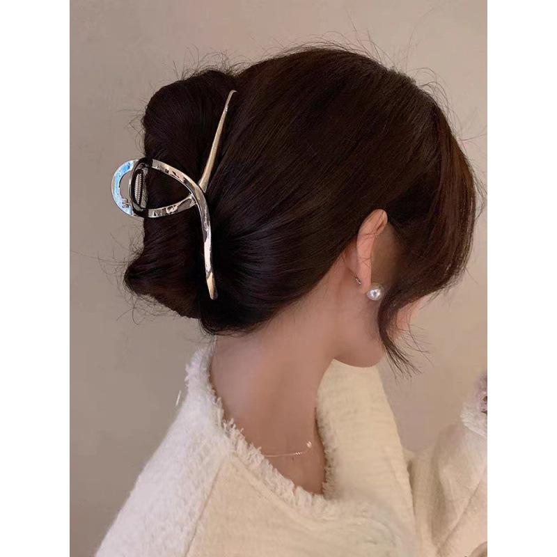 Dámská velká stříbrná spona do vlasů 2024 na léto