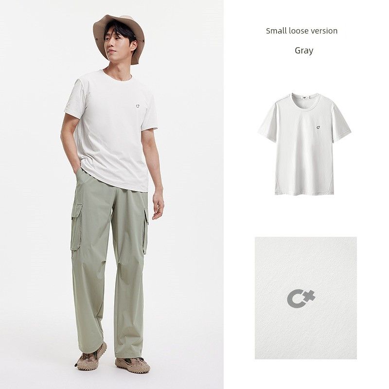 

Short Sleeve T-Shirt Men s Moisture Absorption Quick-Drying T-Shirt Outdoor Sports Sun Protection 2025 Summer New Arrival Casual Micro Elastic Tops Gray 10809 185/100A/XXL