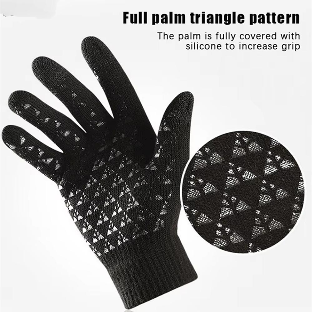 1 pair Winter Outdoor Skiing Gloves with Mobile Phone Touch Screen Operation Women Men Warm Winter Touch Screen Knitted Gloves