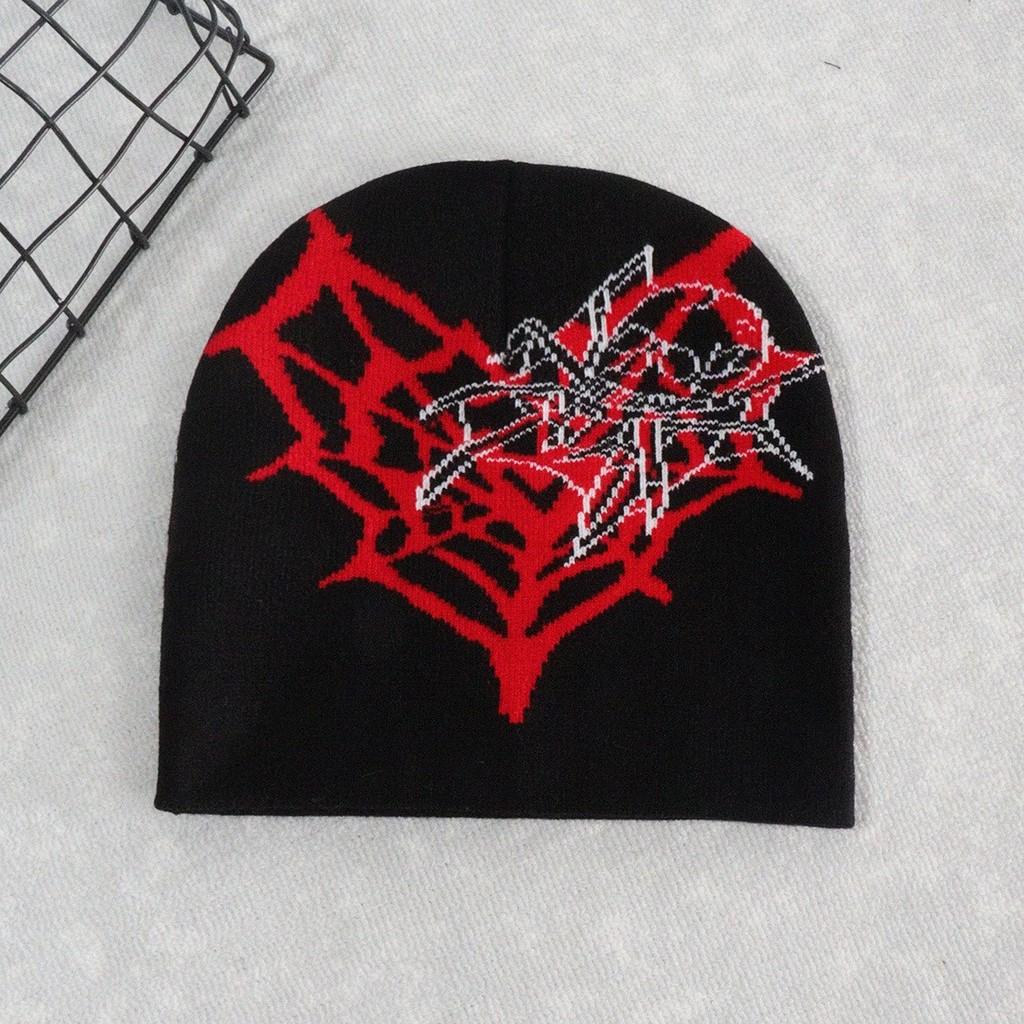 Heart Shape Spider Web Pattern Knitted Cap Winter Warm Fashionable Gift Casual
