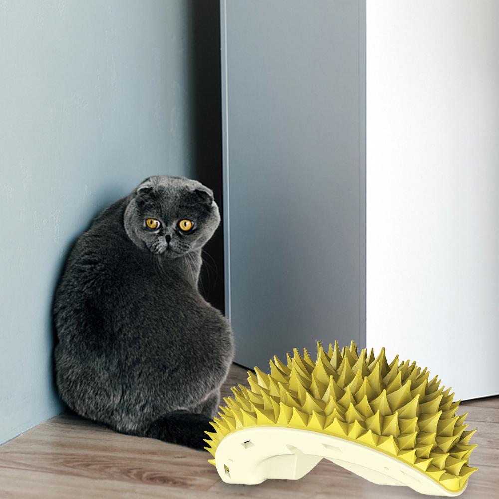 Durian Shape Cats Rubbing Toys with Cat Mint Rubs Face Brush Tooth Cleaning Hair Remover Brush Interesting Pet Grooming Supplies