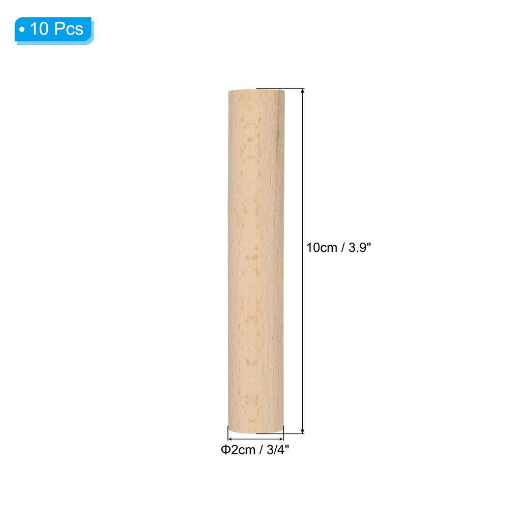 10 Pcs Dowel Rods Wood Sticks Unfinished Wooden Dowel Rods Round Dowels Hardwood Sticks for DIY Crafts and Home Decor