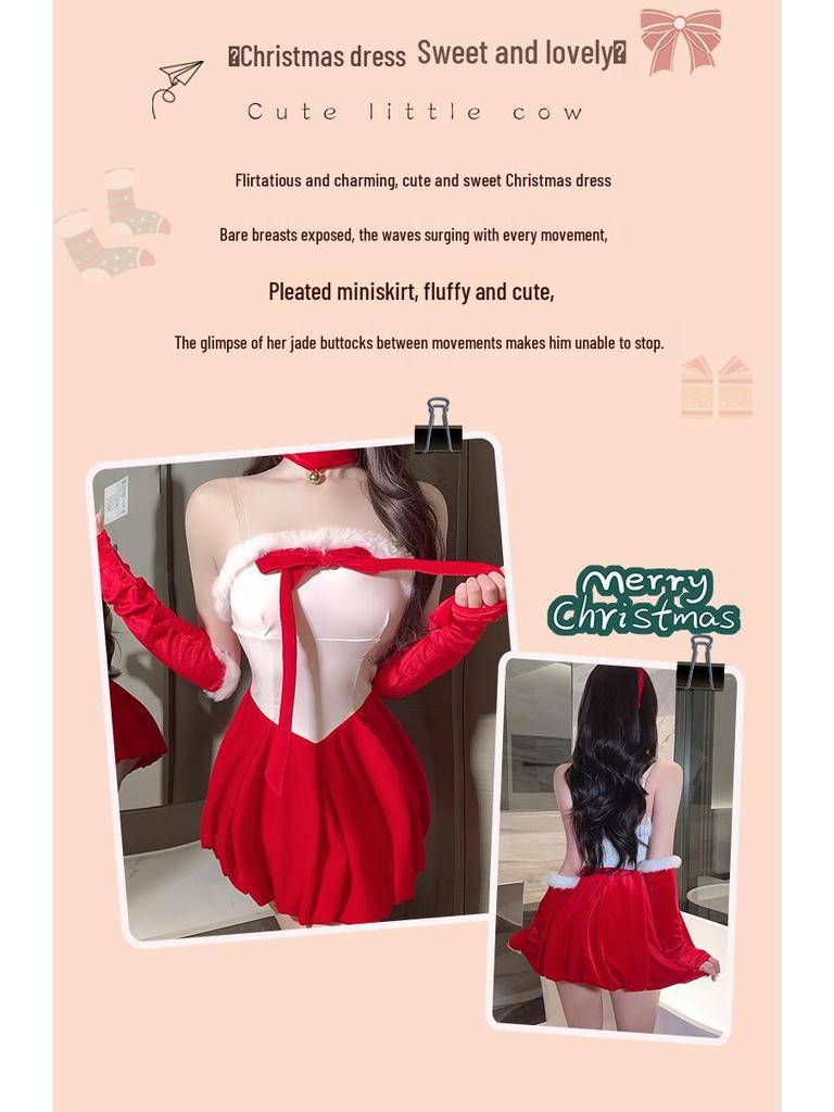 Fan Lei Sexy Christmas Bunny Lingerie Set - Pure Desire Style Pajamas Uniform for Women