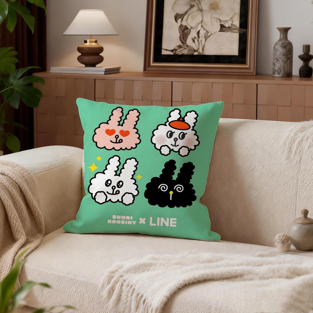 Süße Bunni Konbiny Kissenbezug Kissenbezug Set 4 Stück 50x50 45x45 40x40 Kissenbezug Dekorativ Sofa Heimdekoration