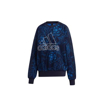 Printed Casual Sports Crew Neck Sweatshirt Women Sweatshirt Blue GT6486